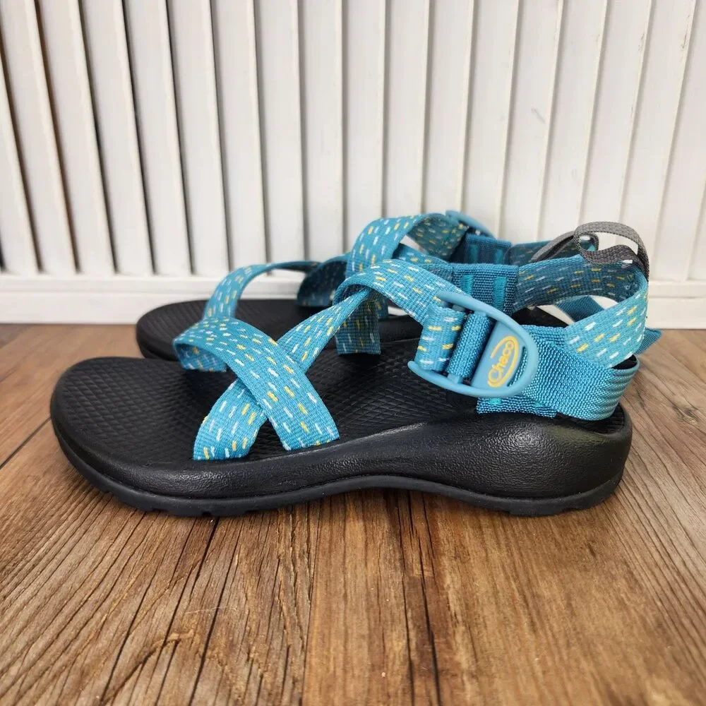 Chaco Z/1 Ecotread Kids 1M Clip Aqua Blue Hiking Beach Strappy Sandals JCH180352